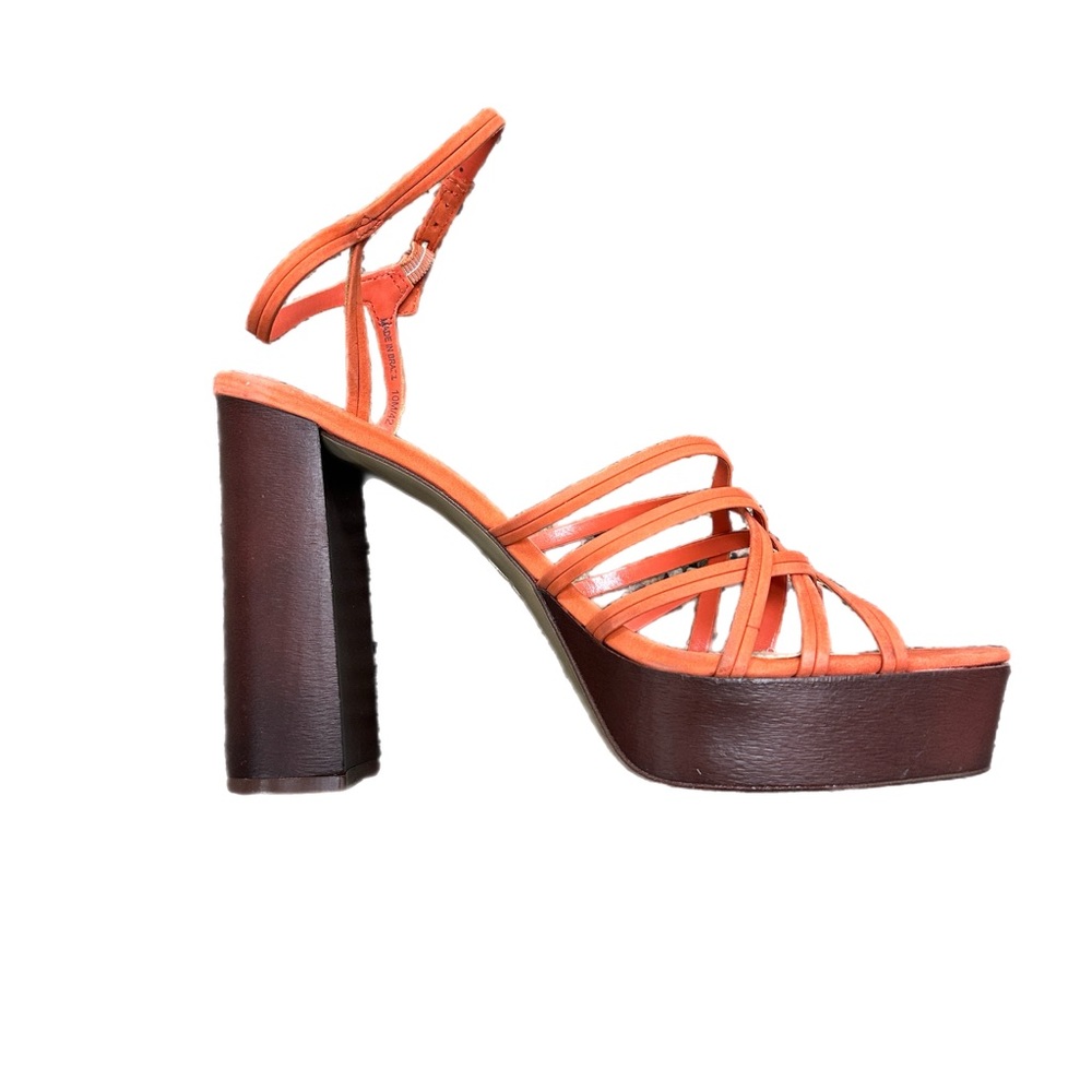 Elegant Orange and Brown Strappy Heels